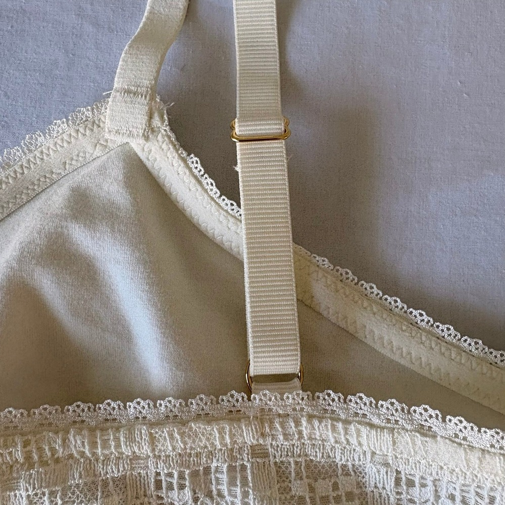 Aerie Show Off Romantic Lace Camisole Top Cream White XL NWT 069-2692-4161 - Picture 14 of 15
